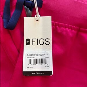 Figs Hot Pink yola with yoga waistband petite skinny Scrub Pants